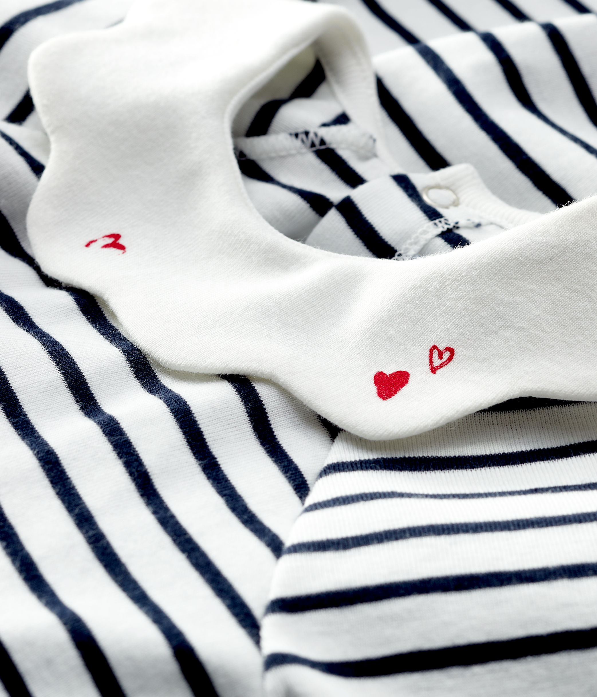 Baby Girls' Short-Sleeved Stripy Rib Knit Dress MARSHMALLOW