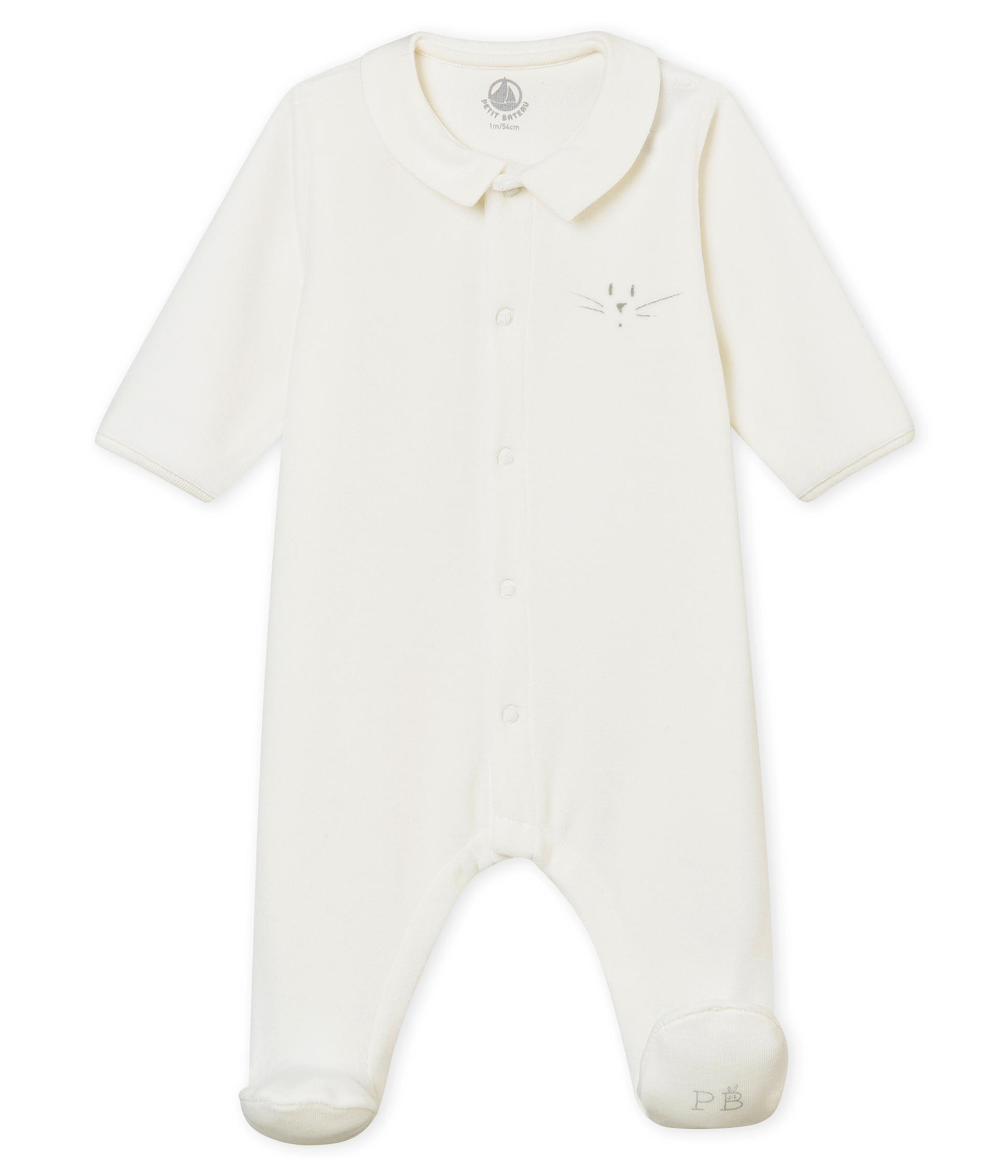 white plain sleepsuit