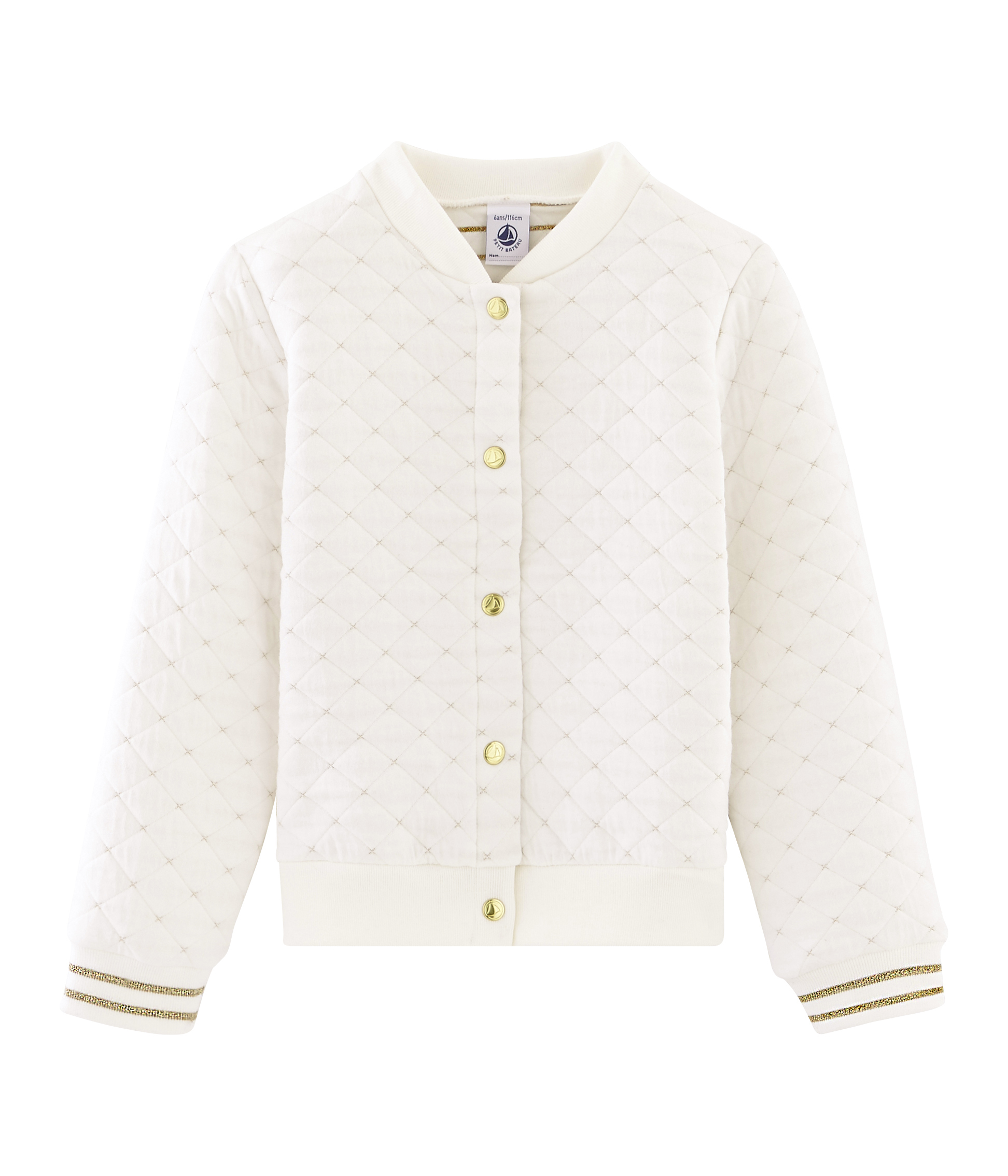 Girls' Quilted Tube Knit Cardigan