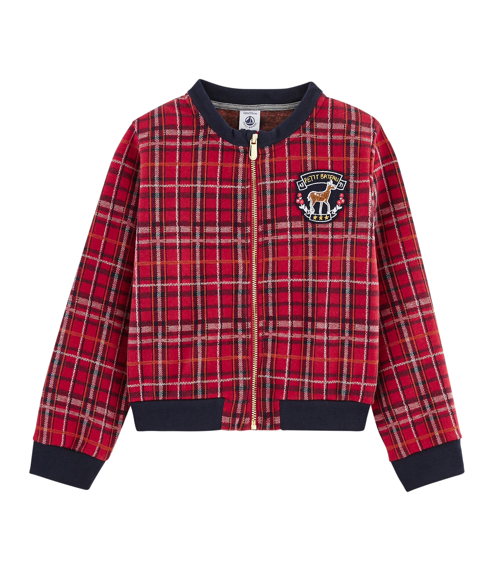Girls' Tartan Baseball Jacket