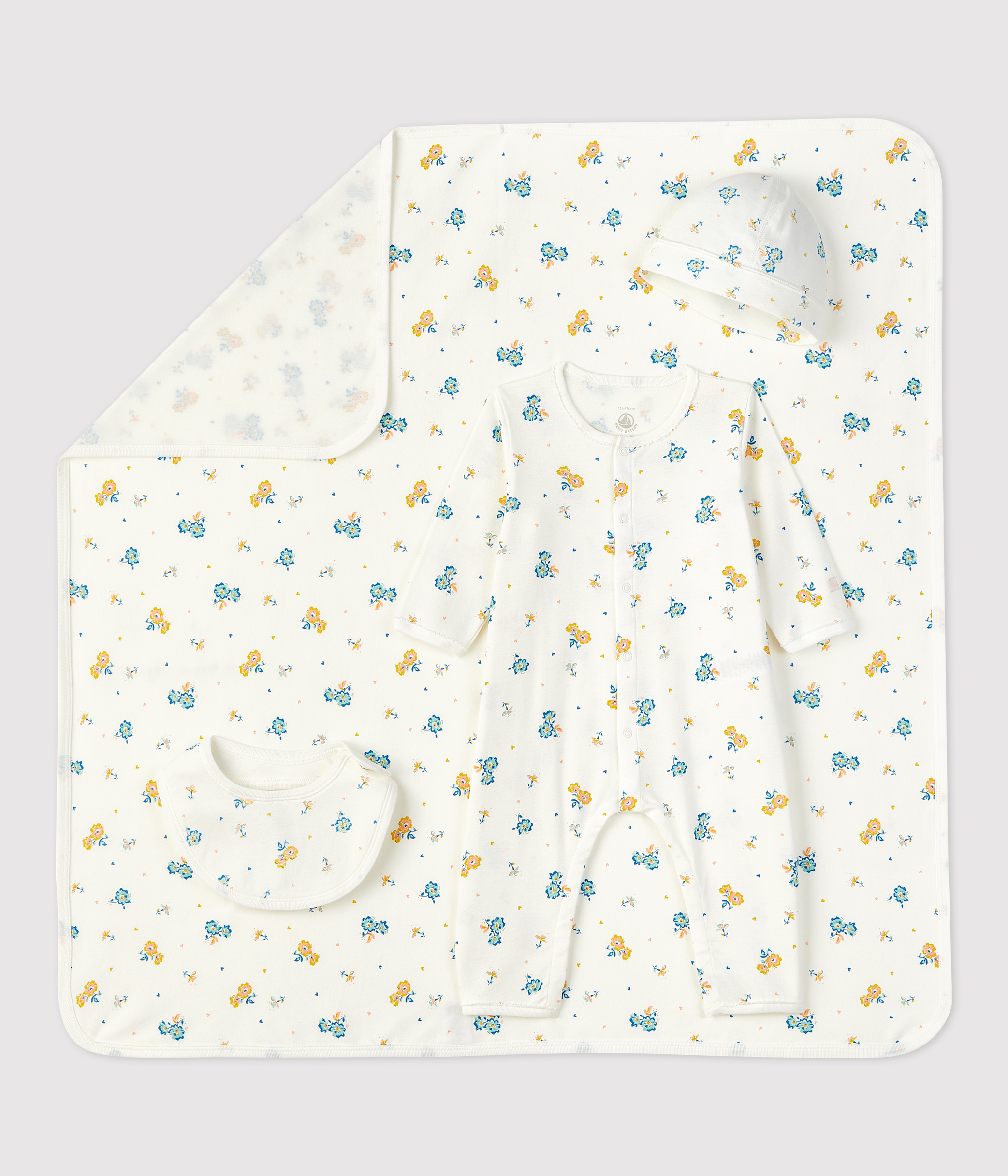 Babies' Floral Organic Cotton Newborn Gift Set Variante 1 | Petit Bateau