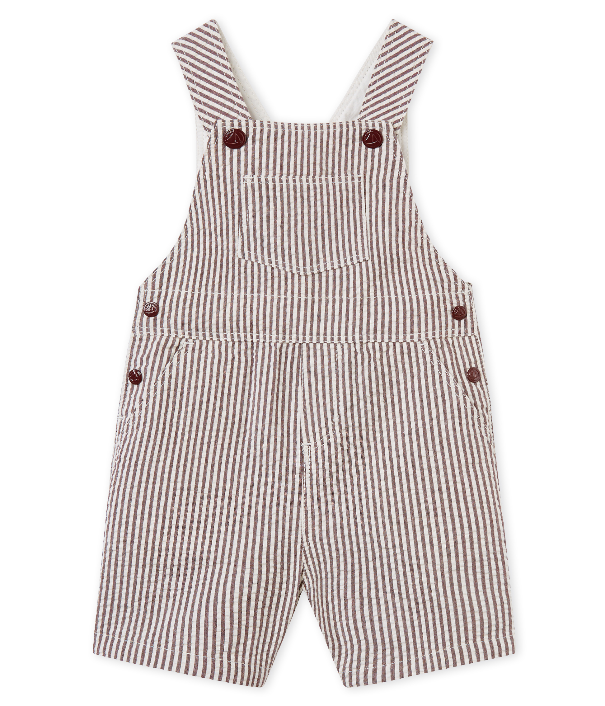 Baby boys' striped short dungarees