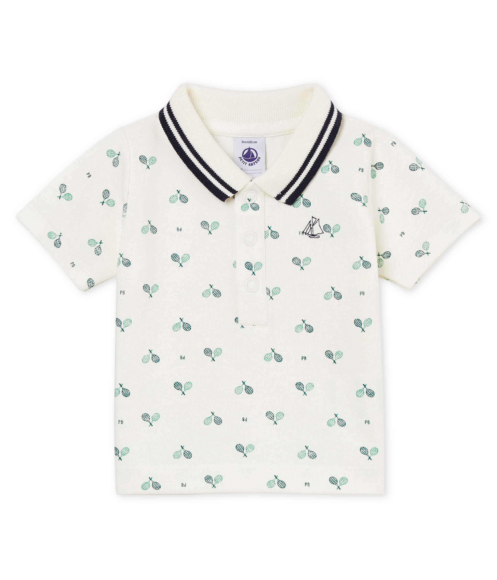 Baby boys' printed piqué polo shirt