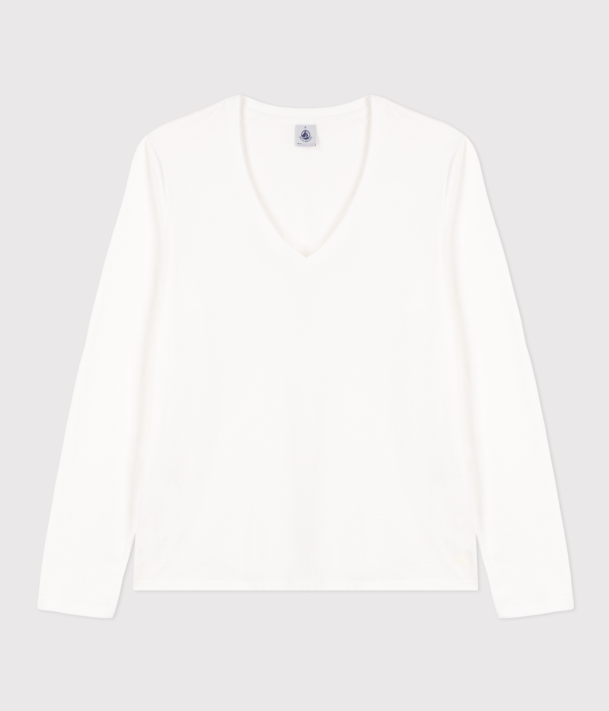fine jersey long sleeve T shirt ecume