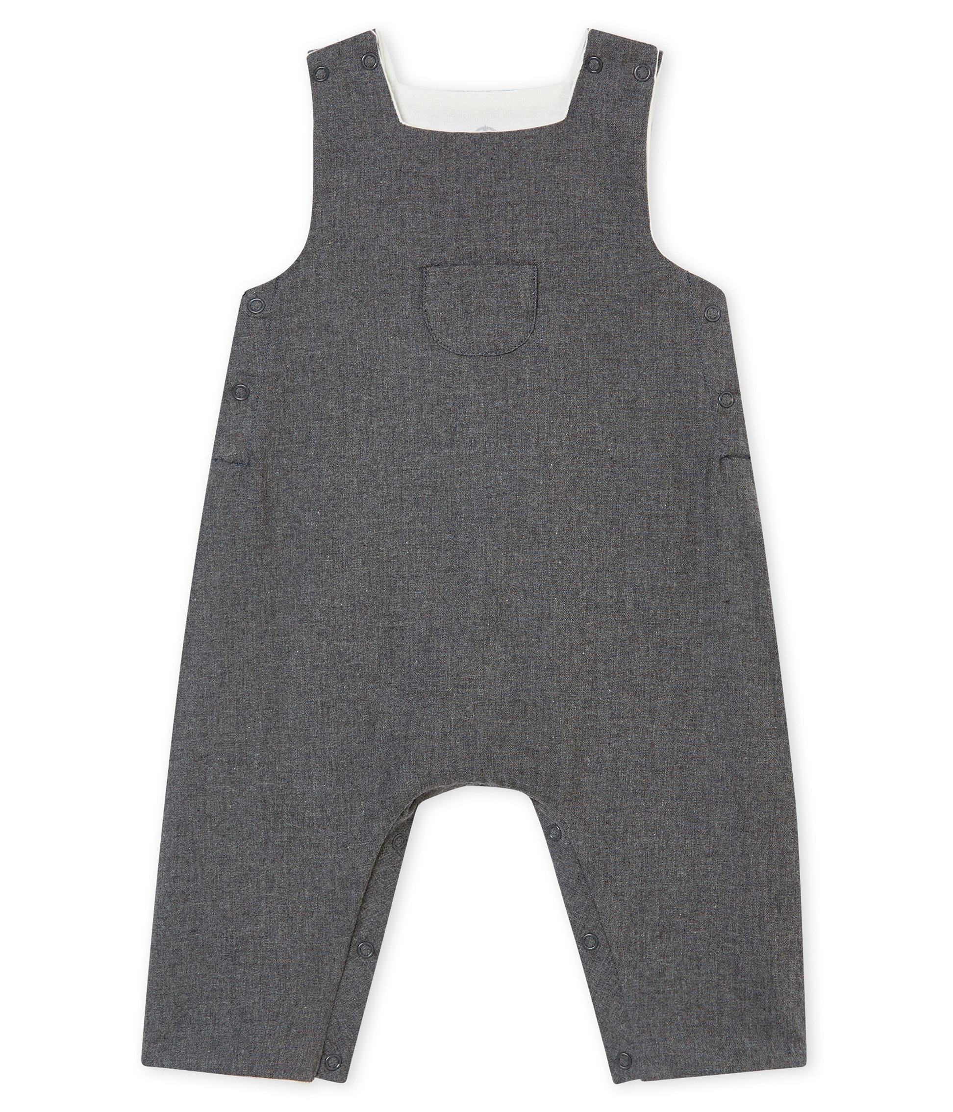 grey baby dungarees