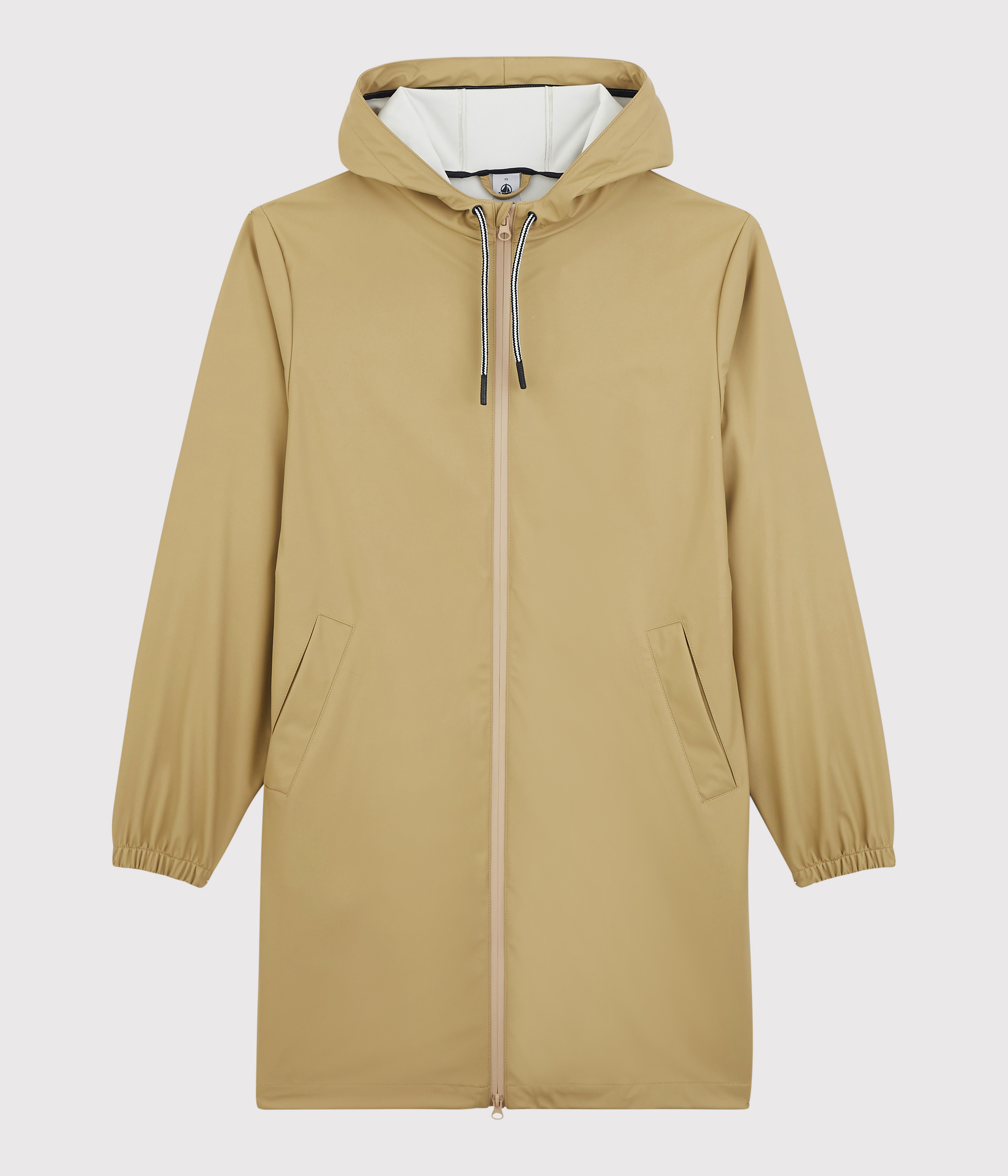 Beige raincoat sales with hood