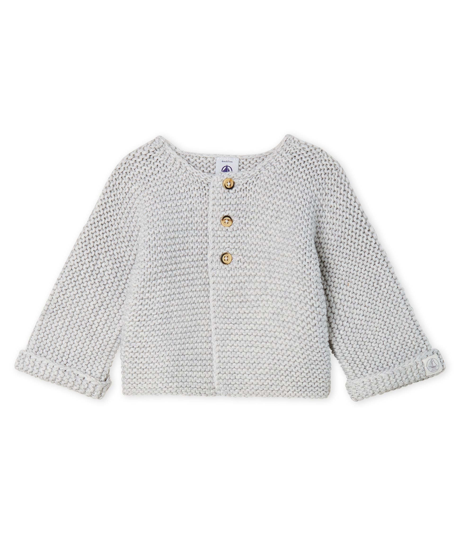 Baby Girl's Wool/Cotton Moss Stitch Cardigan