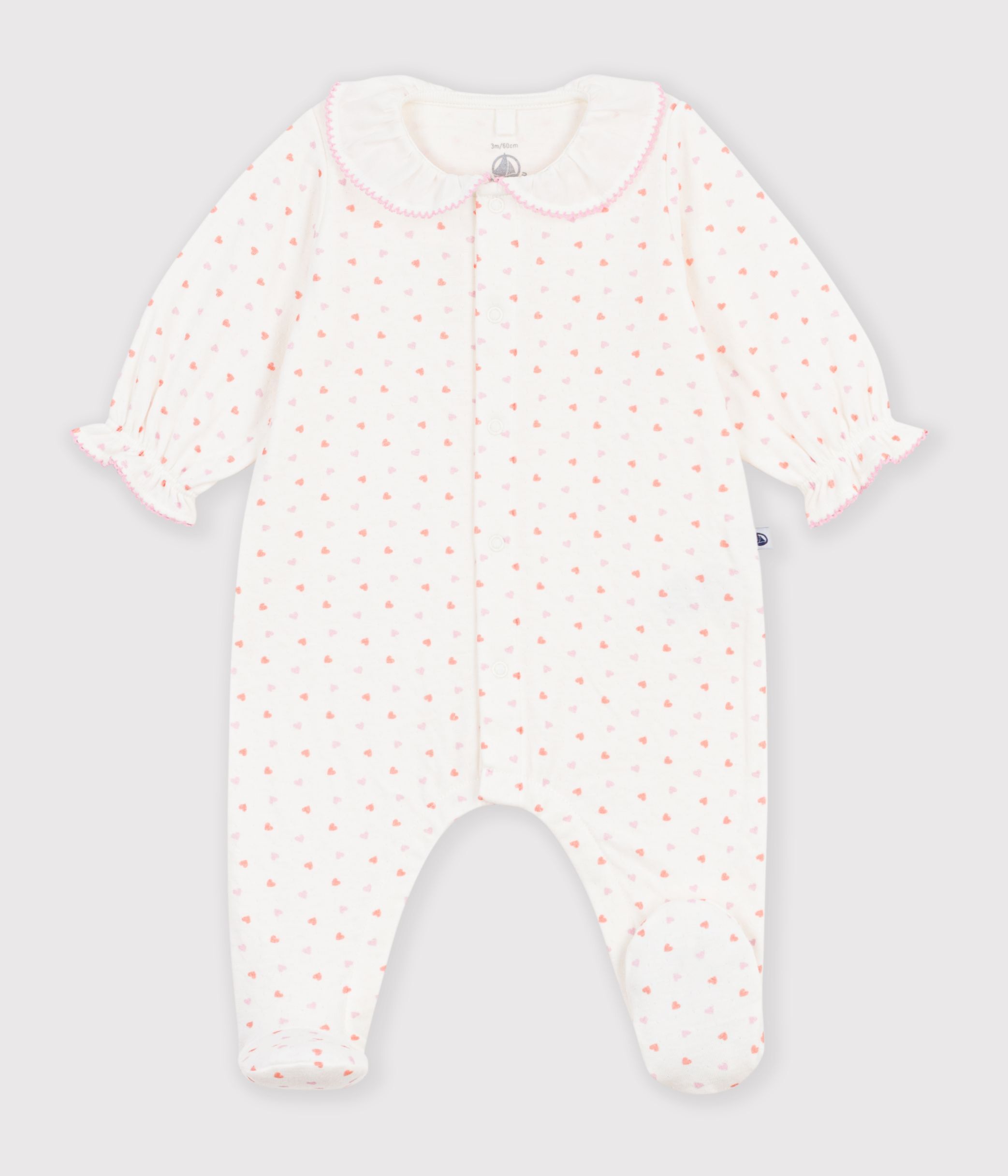Babies' heart print tube knit pyjama suit - Default