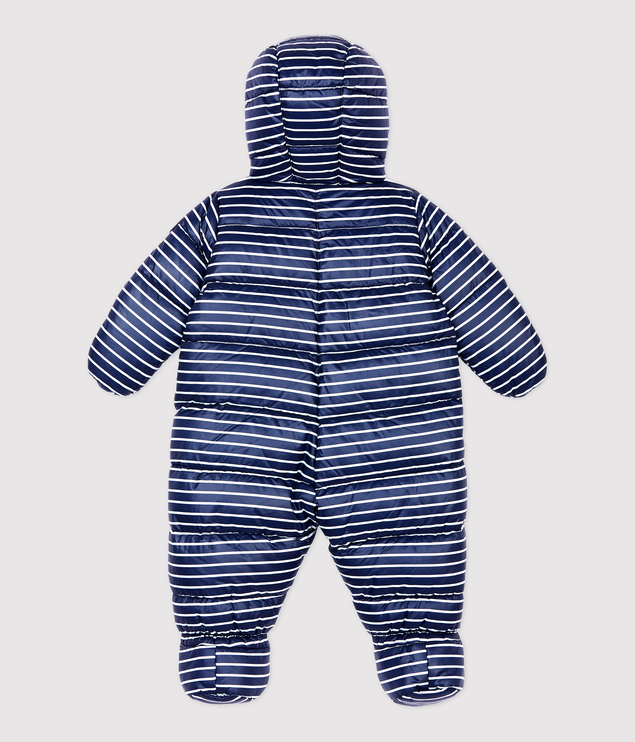 Babies' Striped Snowsuit SMOKING/MARSHMALLOW Petit Bateau