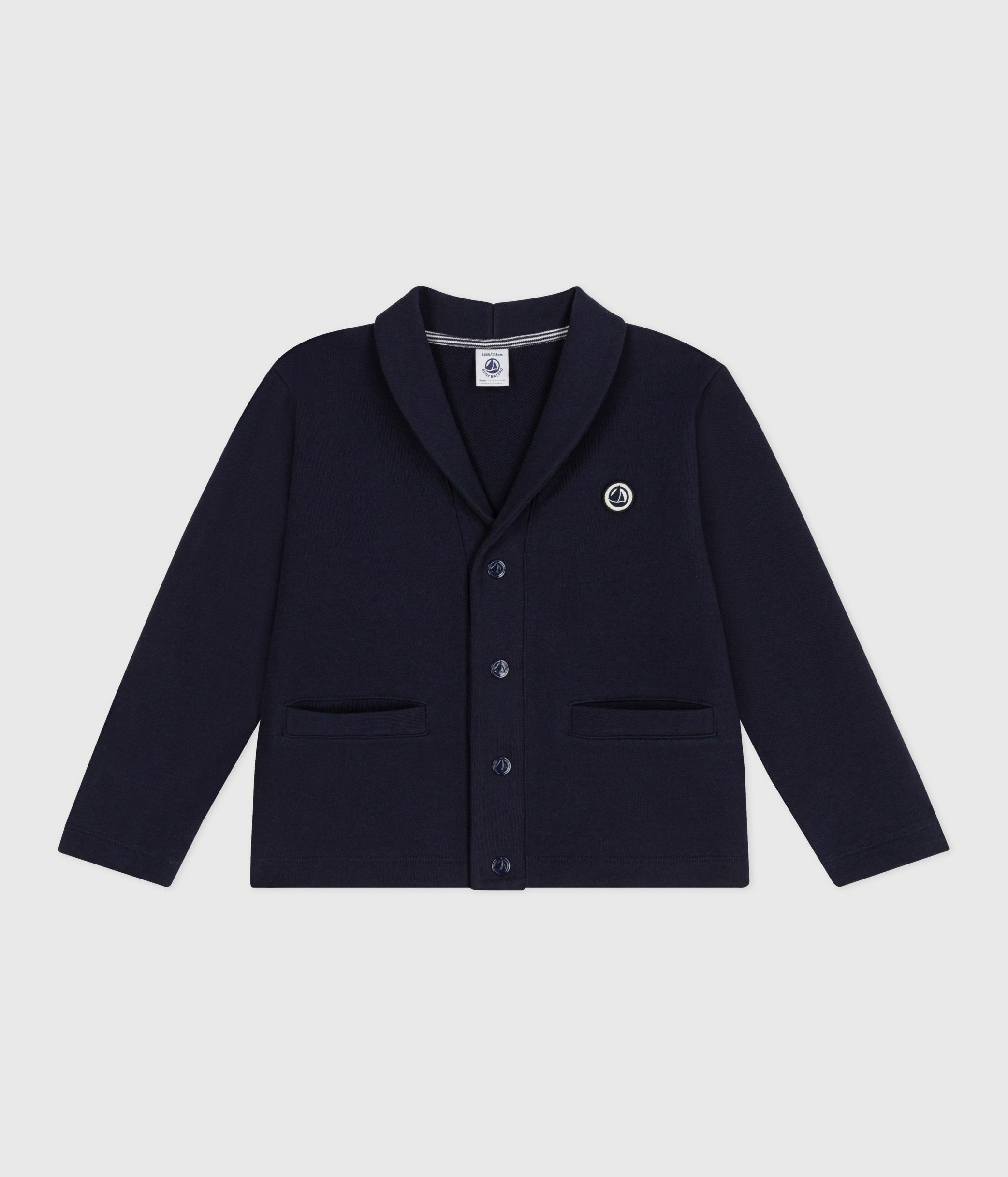 Children's plain cotton cardigan SMOKING A0DTG01 | Petit Bateau